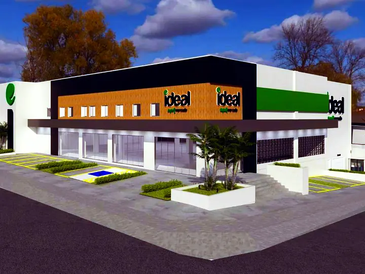 Projeto em 3D da terceira loja do Ideal Supermercados